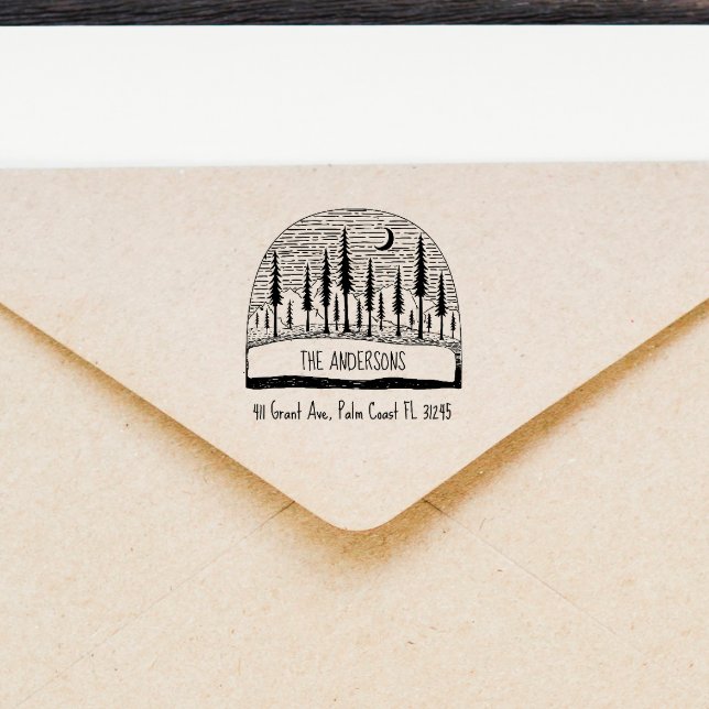 Carimbo Auto Entintado Endereço de devolução da família desenhada à mão P (Criador carregado)