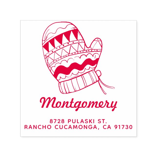 Carimbo Auto Entintado Endereço de devolução da família Feliz Natal (Design)