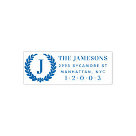 Carimbo Auto Entintado Endereço de devolução da família monograma de coro