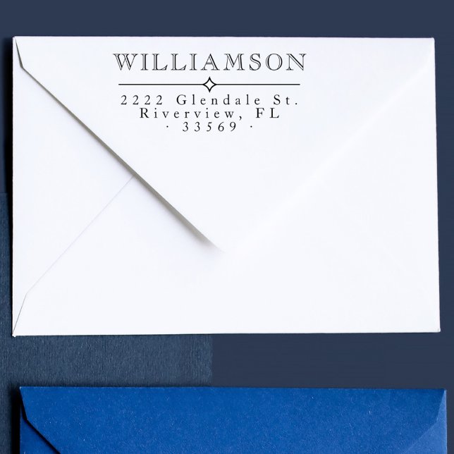 Carimbo Auto Entintado Endereço de devolução da família personalizada clá (Criador carregado)