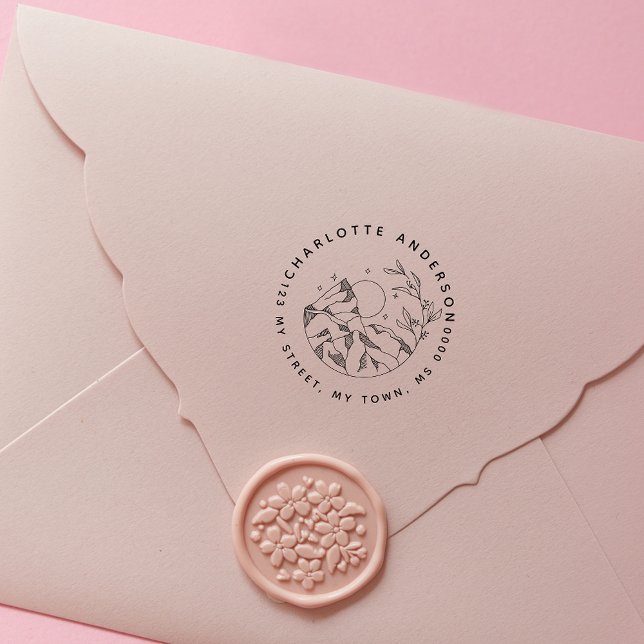 Carimbo Auto Entintado Endereço de devolução da família rustic Night Flow (Criador carregado)