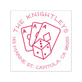 Carimbo Auto Entintado Endereço de devolução da família Vintage Lucky Ace