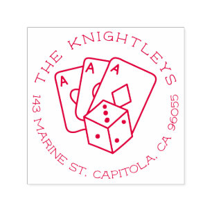 Carimbo Auto Entintado Endereço de devolução da família Vintage Lucky Ace