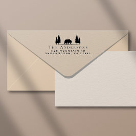 Carimbo Auto Entintado Endereço de Devolução da Floresta do Urso Russo