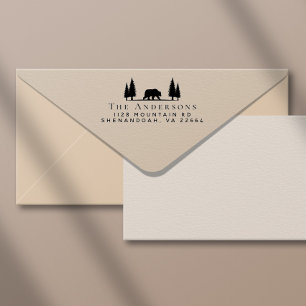 Carimbo Auto Entintado Endereço de Devolução da Floresta do Urso Russo