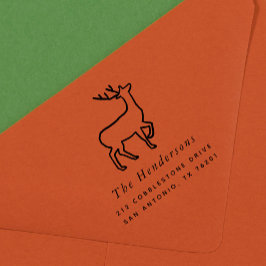 Carimbo Auto Entintado Endereço de devolução da ilustração escandinava de