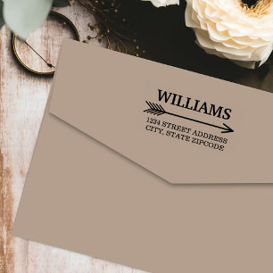 Carimbo Auto Entintado Endereço de devolução da seta de inicializaçã