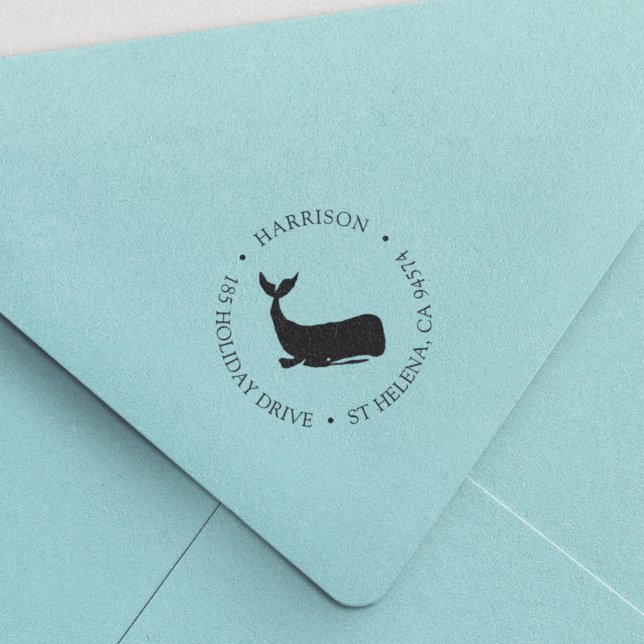 Carimbo Auto Entintado Endereço de devolução de baleia costeira (Criador carregado)