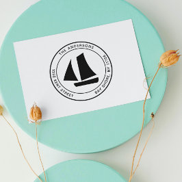 Carimbo Auto Entintado Endereço de devolução de barcos russos redondos mi