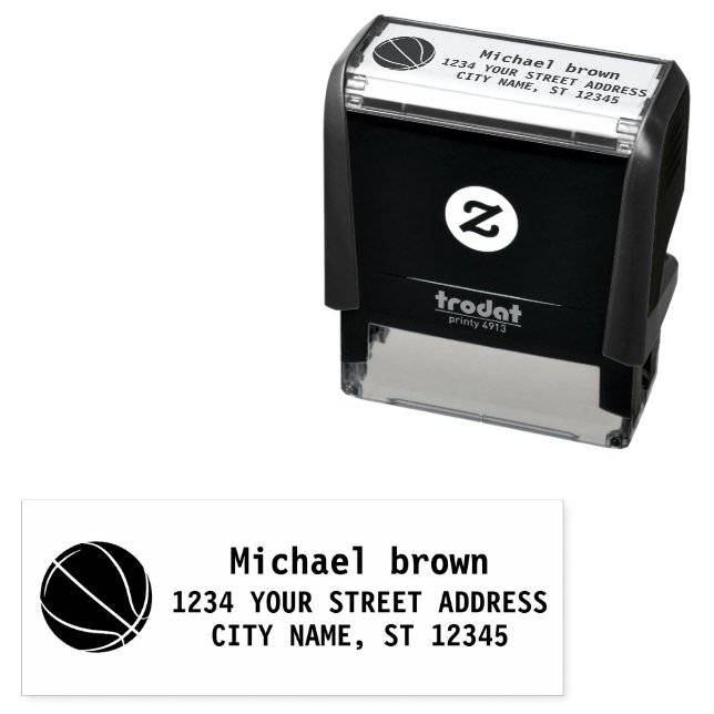 Carimbo Auto Entintado Endereço de devolução de basquetebol (In Situ)