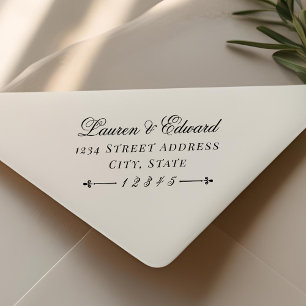 Carimbo Auto Entintado Endereço de Devolução de Casamento Clássico