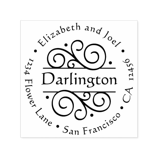 Carimbo Auto Entintado Endereço de devolução de casamento clássico do Ric (Design)