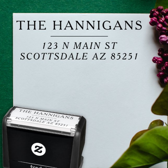 Carimbo Auto Entintado Endereço de devolução de casamento da família mode (Criador carregado)