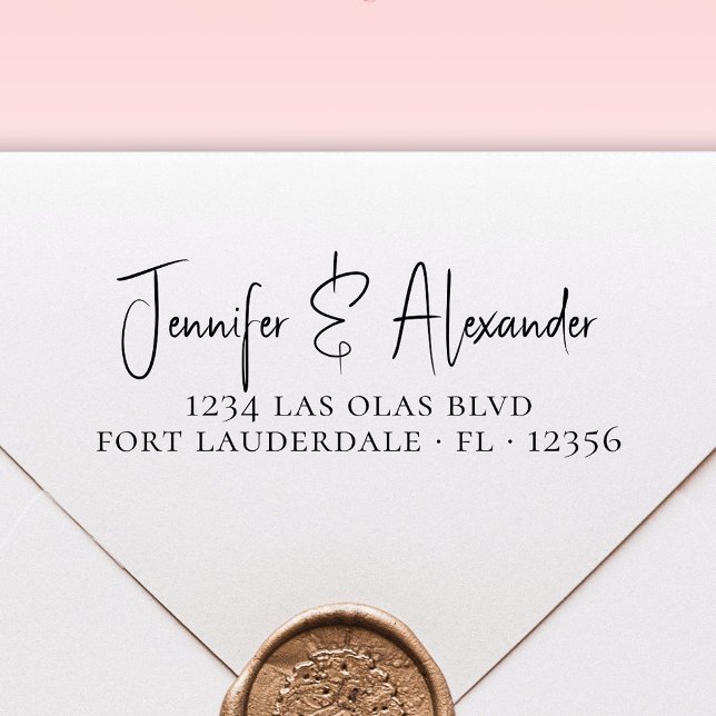 Carimbo Auto Entintado Endereço de Devolução de Casamento de Script de Ca (Criador carregado)