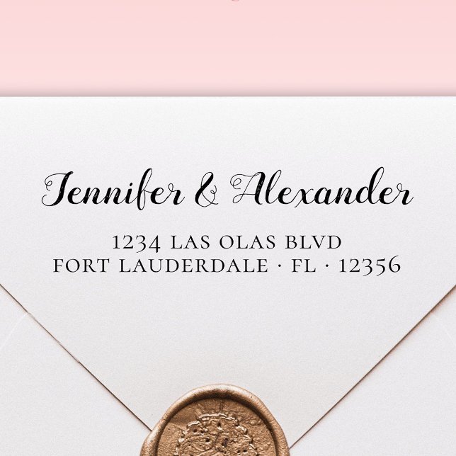 Carimbo Auto Entintado Endereço de Devolução de Casamento de Script de Ca (Criador carregado)