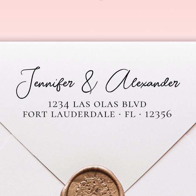 Carimbo Auto Entintado Endereço de Devolução de Casamento de Script de Ca (Criador carregado)