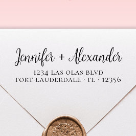 Carimbo Auto Entintado Endereço de Devolução de Casamento de Script de Ti