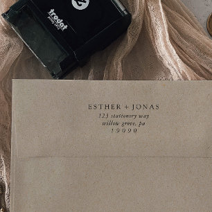 Carimbo Auto Entintado Endereço de Devolução de Casamento de Script Vinta