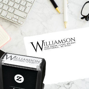 Carimbo Auto Entintado Endereço de Devolução de Casamento de Sobrenome El