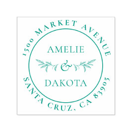 Carimbo Auto Entintado Endereço de Devolução de Casamento Elegante de Fol