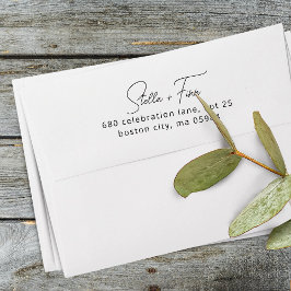 Carimbo Auto Entintado Endereço de Devolução de Casamento em Letra Modern