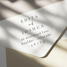 Endereço de devolução de casamento para caligrafia