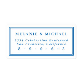 Carimbo Auto Entintado Endereço de Devolução de Casamento Retangular Eleg