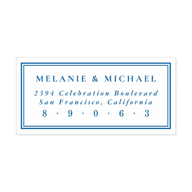 Carimbo Auto Entintado Endereço de Devolução de Casamento Retangular Eleg (Design)