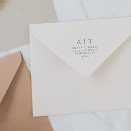 Carimbo Auto Entintado Endereço de devolução de casamento simples monogra