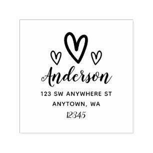 Carimbo Auto Entintado Endereço de devolução de corações de porta persona