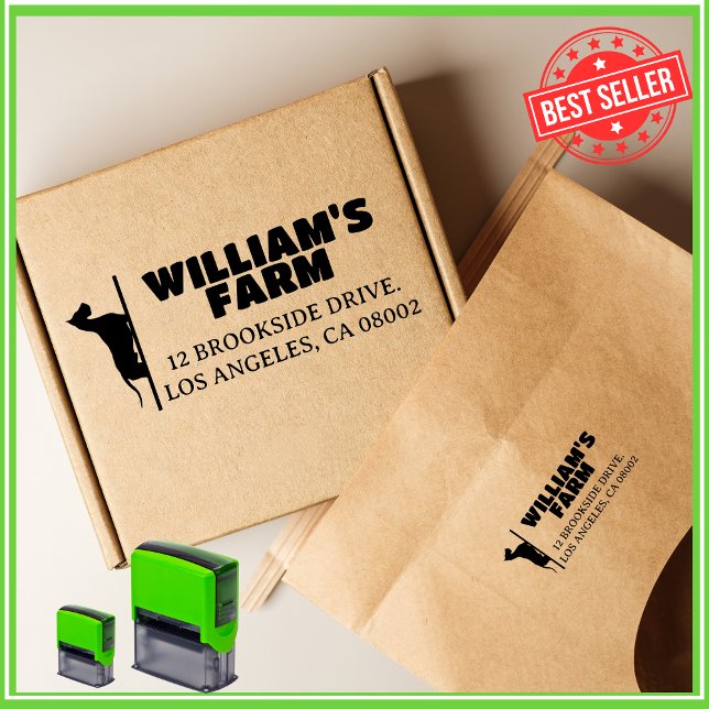 Carimbo Auto Entintado Endereço de Devolução de Cubo Único da Fazenda de  (Criador carregado)