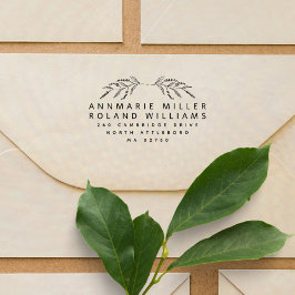 Carimbo Auto Entintado Endereço de Devolução de Dois Sobrenomes Botânicos