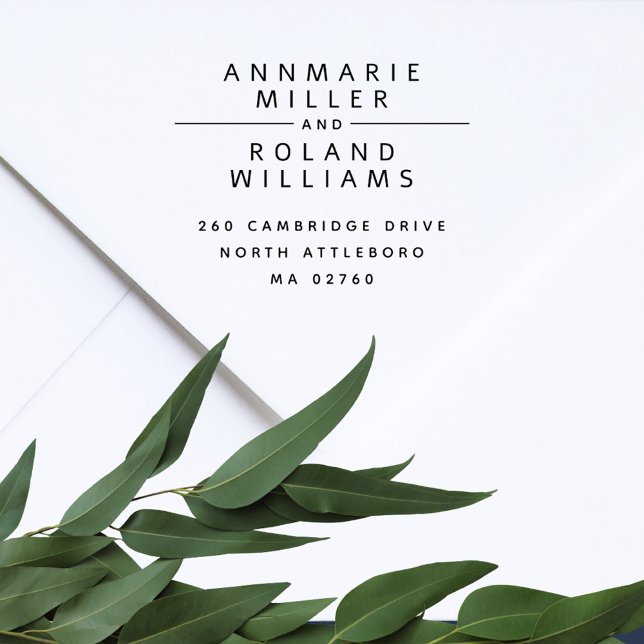 Carimbo Auto Entintado Endereço de devolução de dois Sobrenomes mínimos m (Criador carregado)