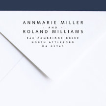 Endereço de devolução de dois Sobrenomes modernos