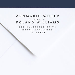 Carimbo Auto Entintado Endereço de devolução de dois Sobrenomes modernos