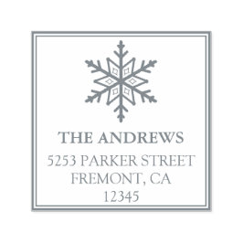 Carimbo Auto Entintado Endereço de devolução de feriado de neve