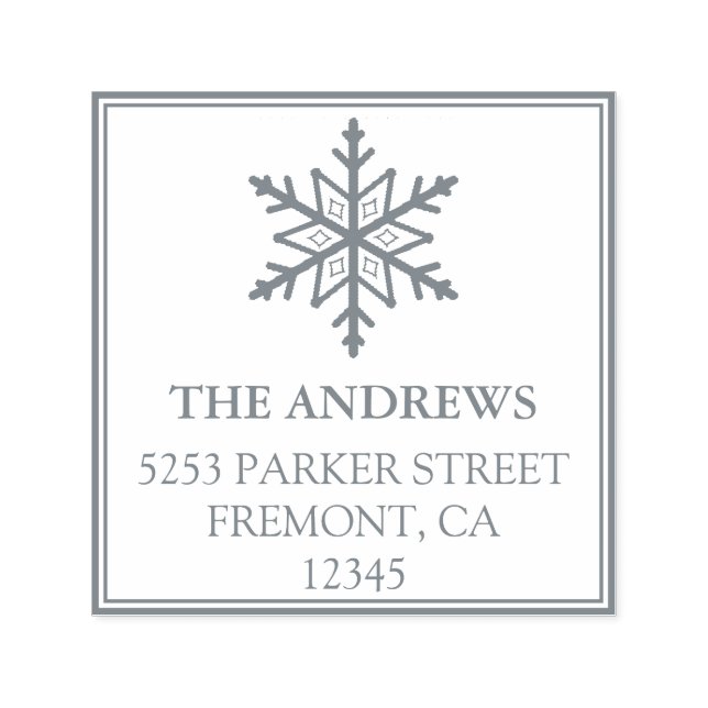 Carimbo Auto Entintado Endereço de devolução de feriado de neve (Design)