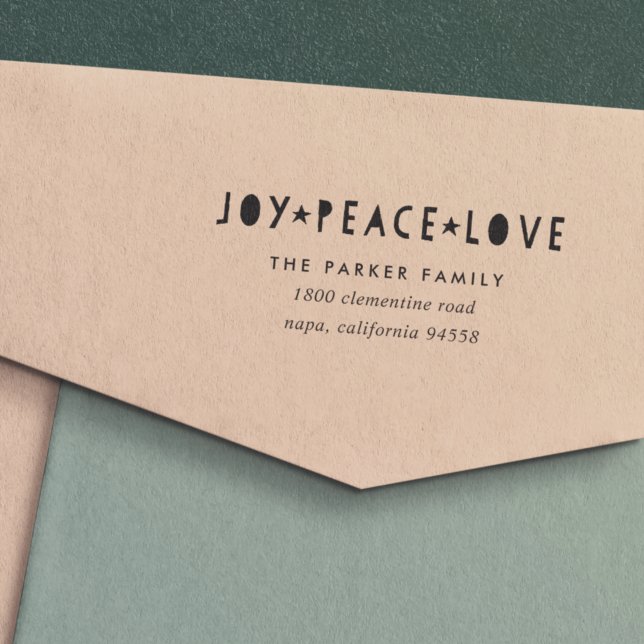 Carimbo Auto Entintado Endereço de devolução de feriado do Bright Tidings (Criador carregado)