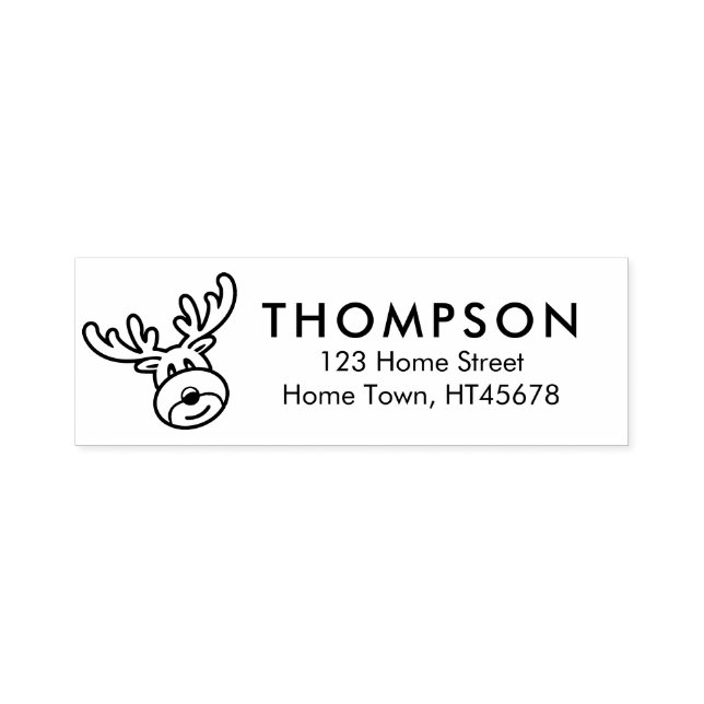 Carimbo Auto Entintado Endereço de Devolução de Feriado Rudolph (Design)