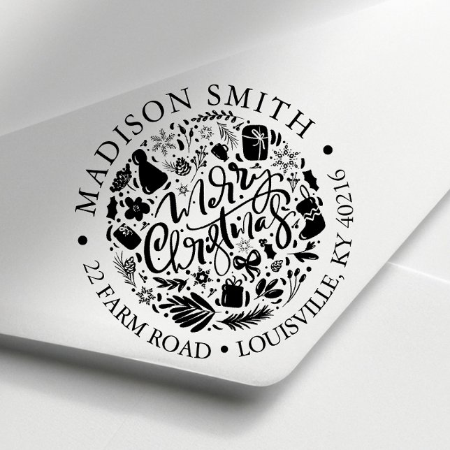 Carimbo Auto Entintado Endereço de Devolução de Guias de Feriado de Natal (Criador carregado)