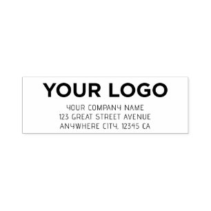 Carimbo Auto Entintado Endereço de devolução de logotipo corporativo em l