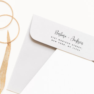 Carimbo Auto Entintado Endereço de Devolução de Na moda de Script Moderno