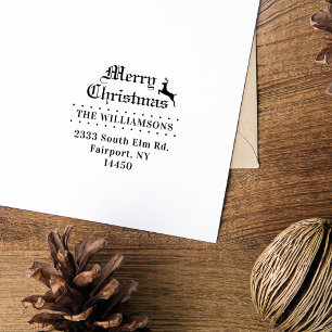 Carimbo Auto Entintado Endereço de devolução de Natal do Script Vintage