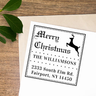 Carimbo Auto Entintado Endereço de devolução de Natal do Script Vintage E
