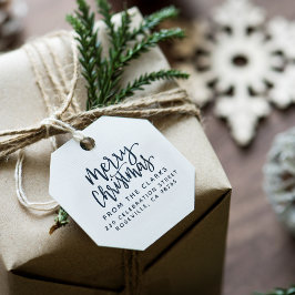 Carimbo Auto Entintado Endereço de devolução de Natal Merry para Script d