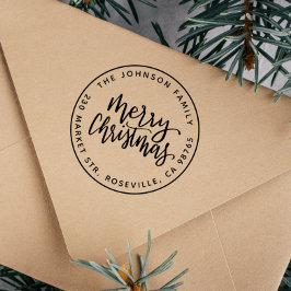 Carimbo Auto Entintado Endereço de devolução de Natal Merry-Round para Sc