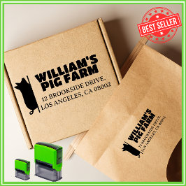 Carimbo Auto Entintado Endereço de devolução de negócios de porcos modern