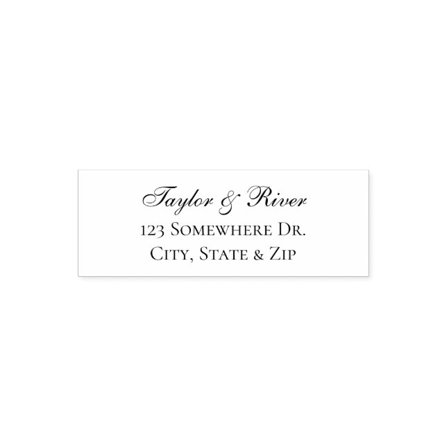 Carimbo Auto Entintado Endereço de devolução de nome de script Elegante p (Design)