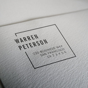 Carimbo Auto Entintado Endereço de Devolução de Nome Geométrico Moder