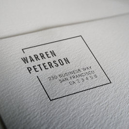 Carimbo Auto Entintado Endereço de Devolução de Nome Geométrico Moderno